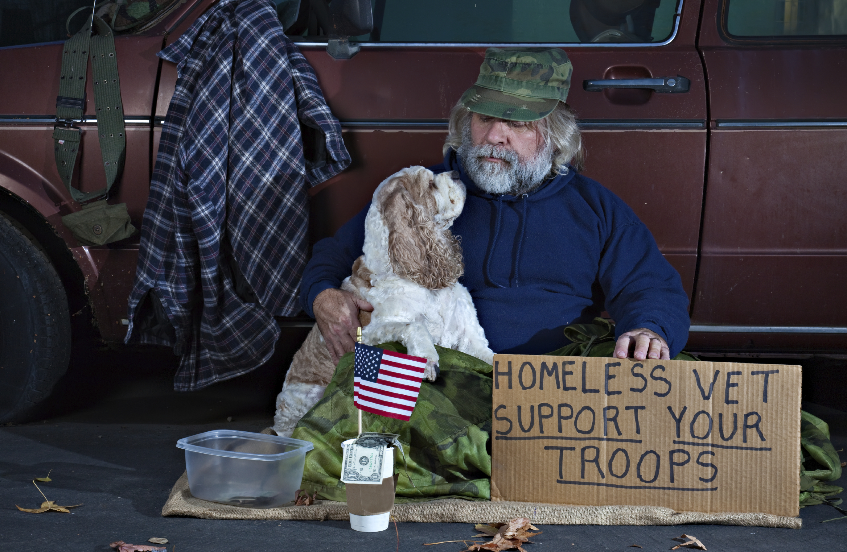 Homeless man that could use a veteran group home